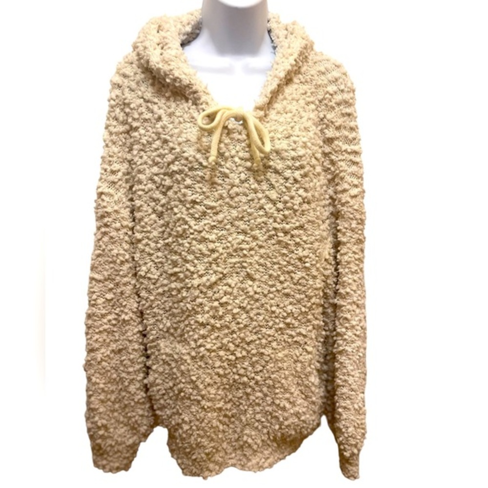 Umgee Hoodie Cream Shag Hoodie Size M